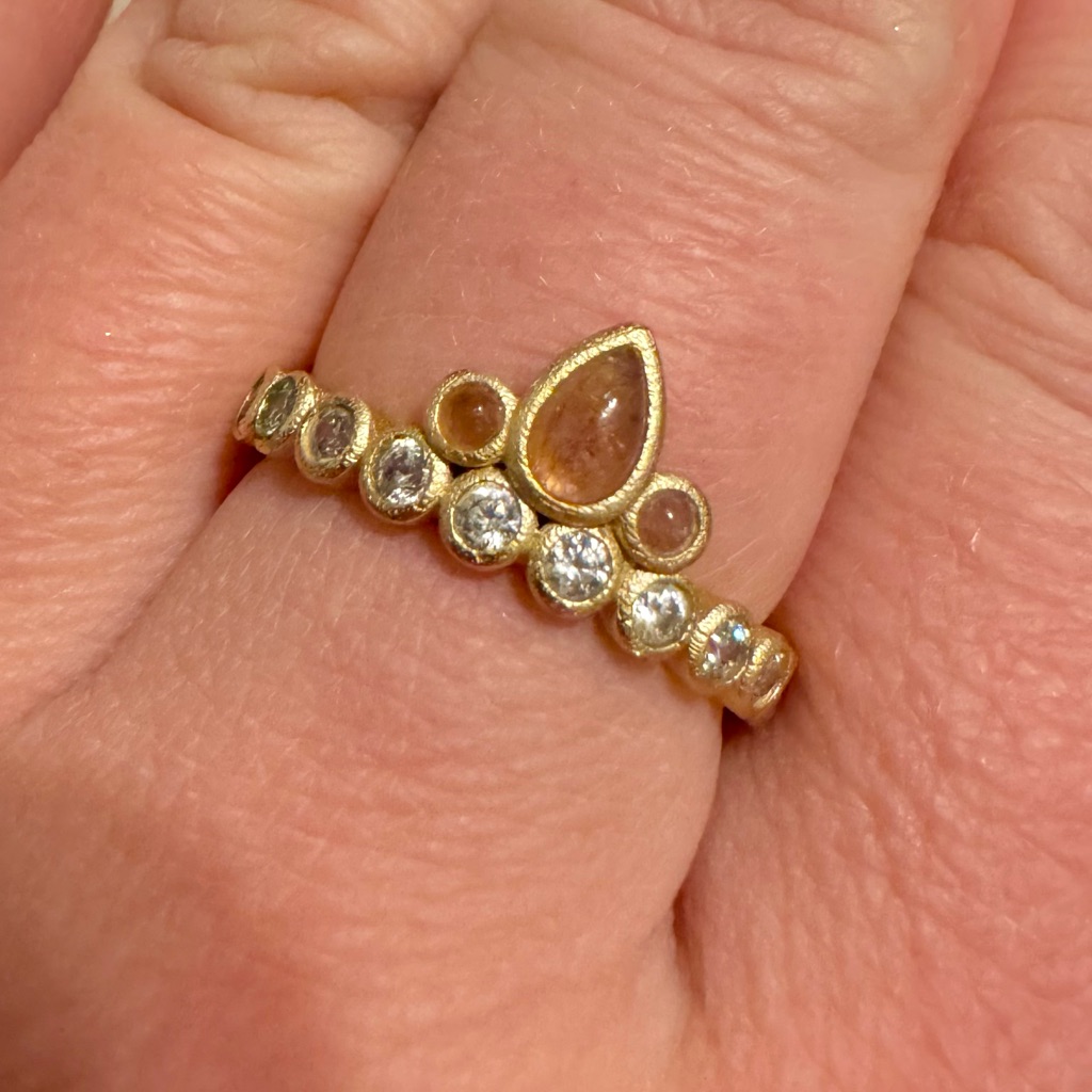 Joy Dravecky Gold And Pink Womens Ring Size 8 10$